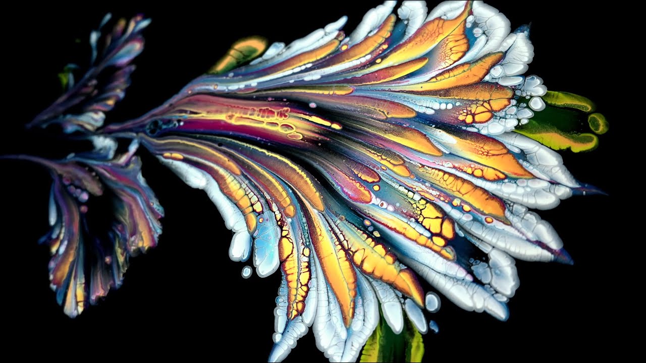 (748) Amazing ACRYLIC painting with NAPKIN ~ Dip & Lip ~ From PUDDLES to FLOWER ~ Acrylic pouring