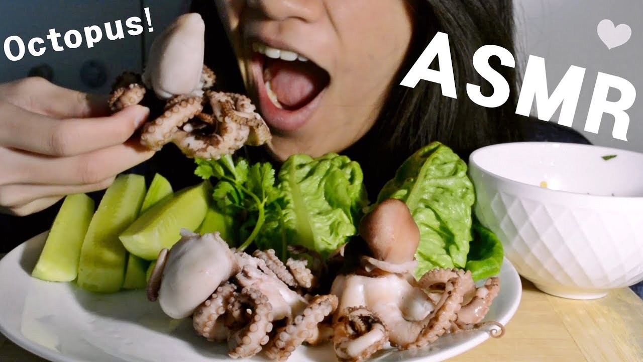 ASMR BABY OCTOPUS - CHEWY & CRUNCHY EATING SOUND - NO TALKING