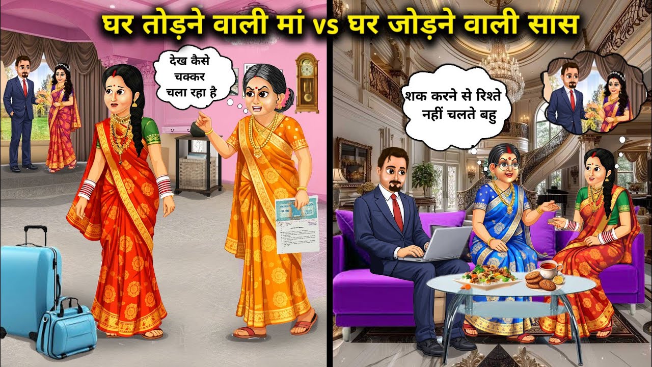 घर तोड़ने वाली मां vs घर जोड़ने वाली सास ||Hindi Cartoon Stories||The mother who breaks up the f