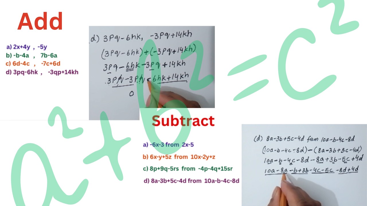 Add and Subtract Linear expression and like term