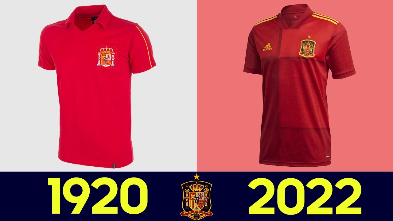 ⚽ The Evolution of Spain Football National Team Kit | All Spain Football Jerseys in History 2022