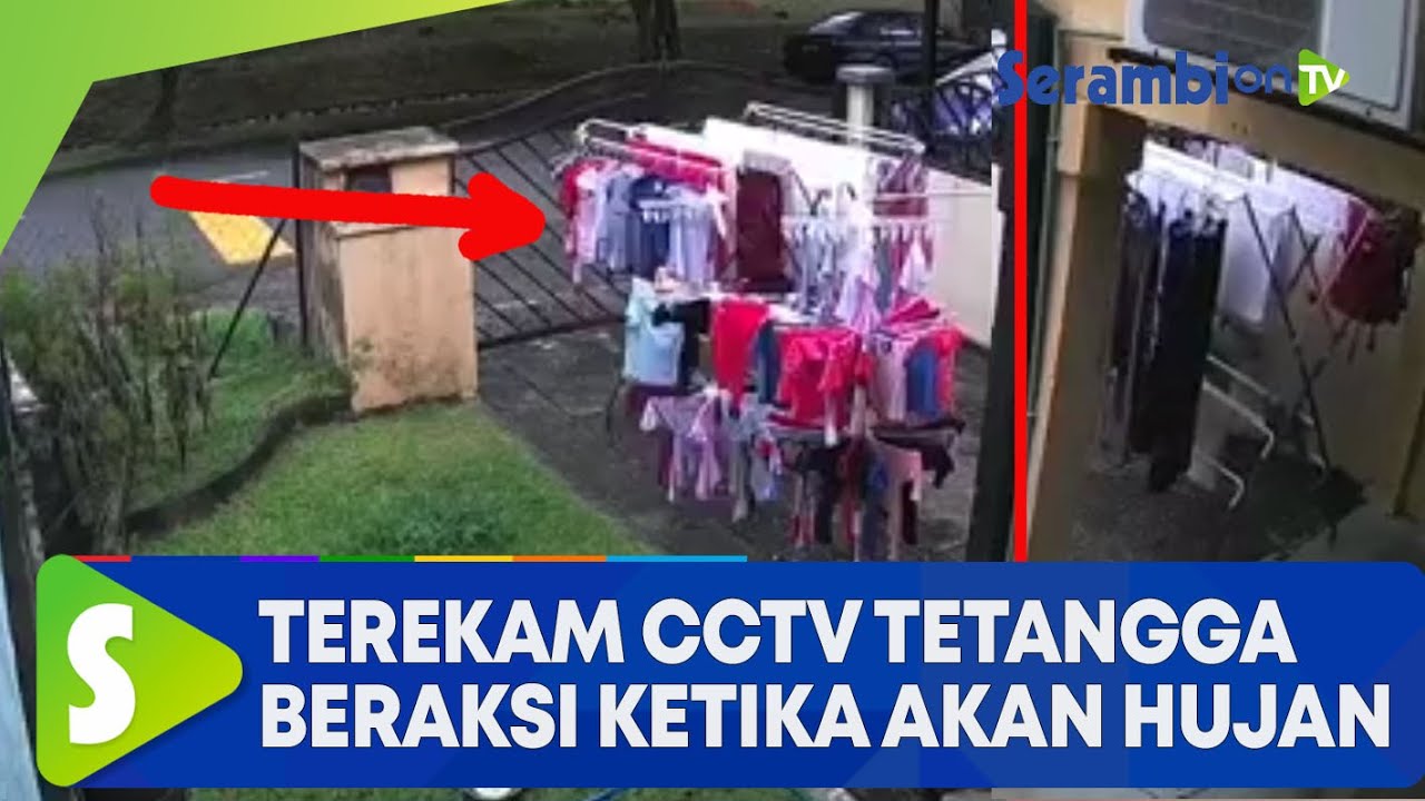 Terekam CCTV, Tetangga Bantu Pindahkan Jemuran Ketika Akan Hujan, Sanggup Habiskan Tenaga dan Waktu