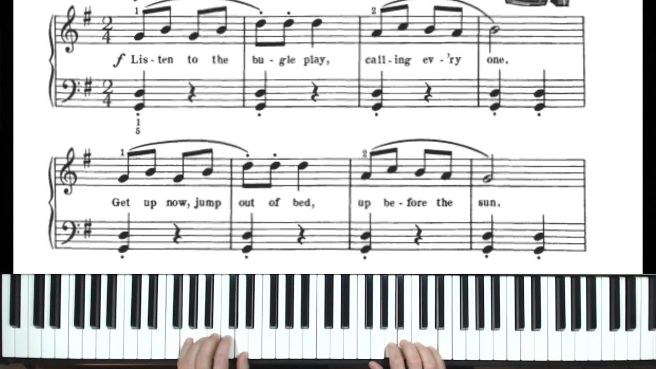 21. Bastien - Livello 1 - Il trombettiere - piano tutorial by Antonio De Angelis