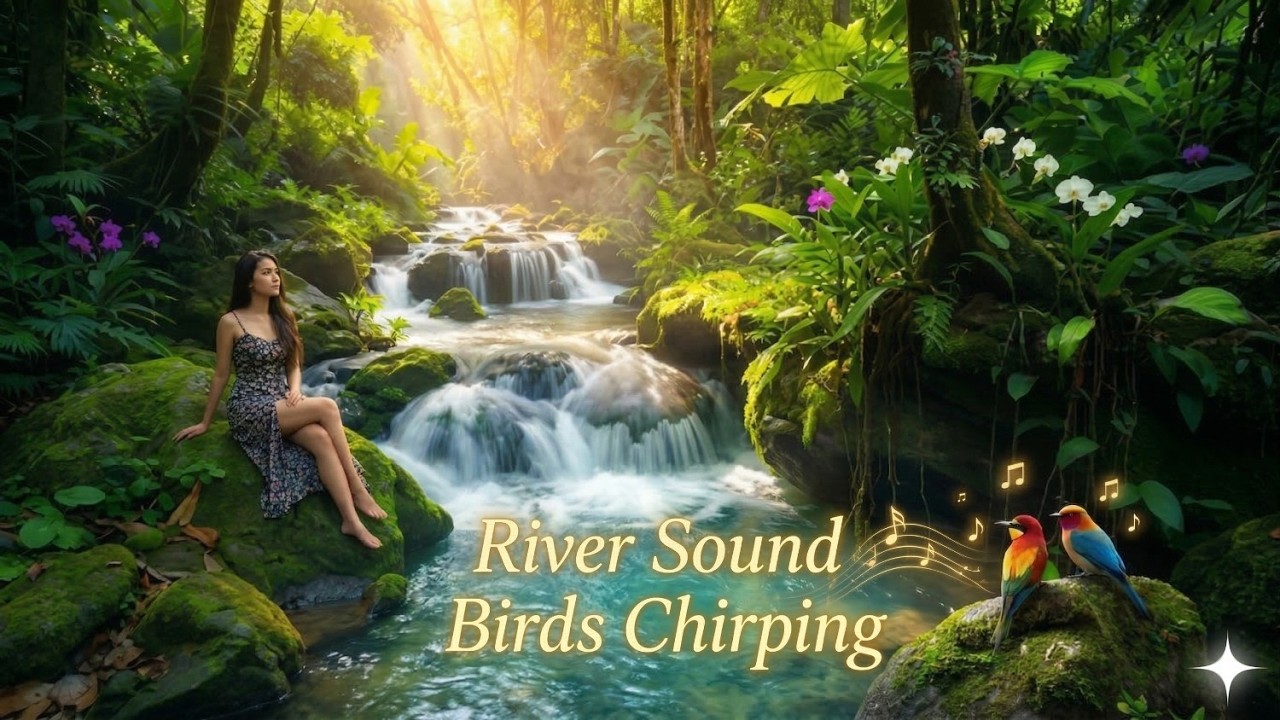 Gentle River & Soft Birds 🌿 Natural Forest Sounds for Sleep, Study & Deep Relaxation (No Music)