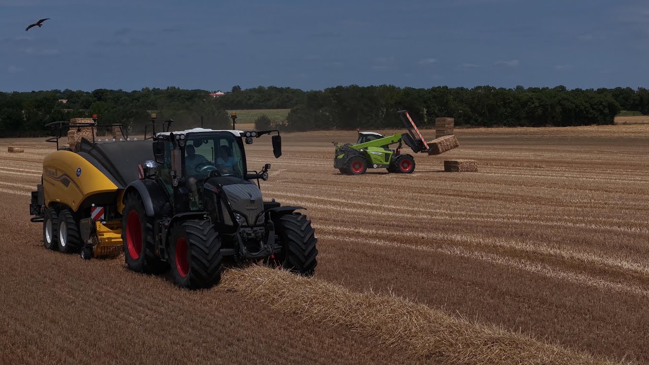 Pressage de paille 2025 Episode 1 : Fendt 724 Black & NewHolland 1270 Plus Density