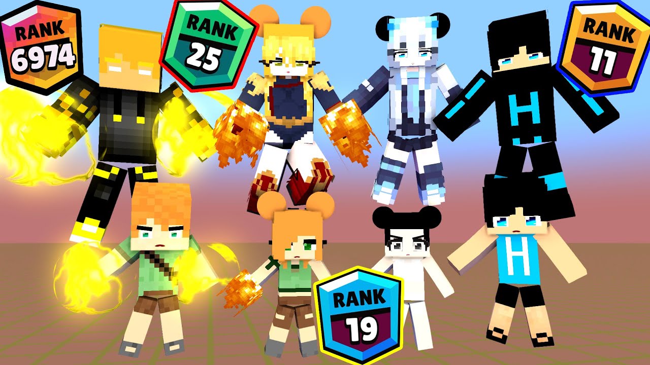 Rank 1 to Rank 99999 Heeko Haiko Alexis Sarah and Brix Enjoy Playing Rank Game #minecraft #animation