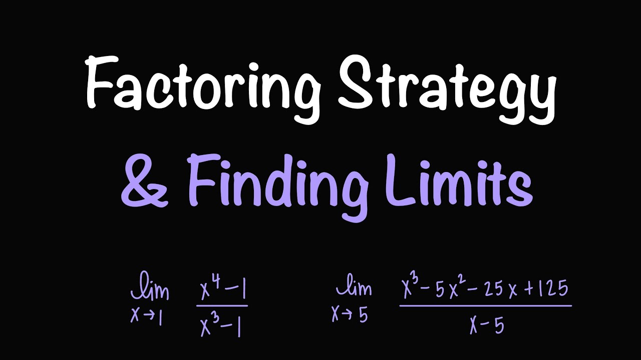 General Factoring Strategy and Review for Calculus| Factoring with Limits | Math with Professor V