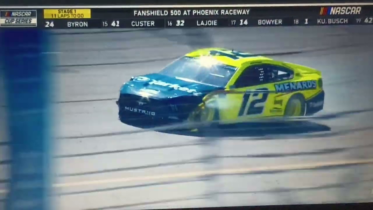 2 keselowski & 11 Hamlin & 12 blaney crash on NASCAR cup series 2020