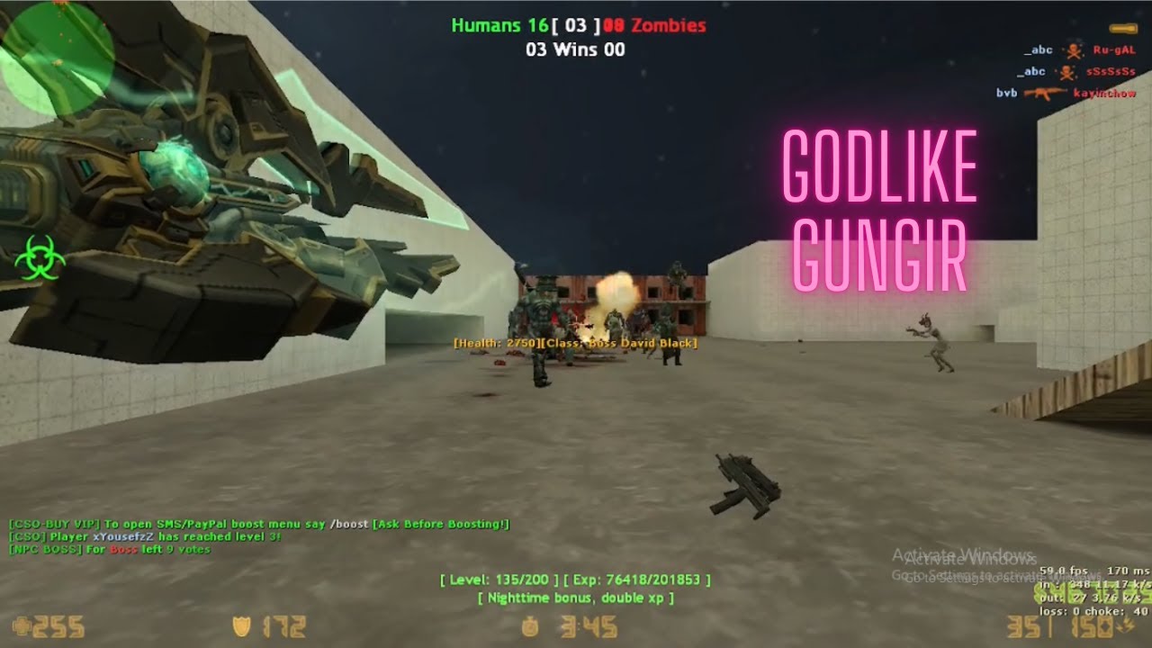 Godlike Gungir vsAll [ZOMBIES]+[CSO MOD] [#1] CSOMOD.COM [since 2012] Counter Strike 1.6 Zombies Mod