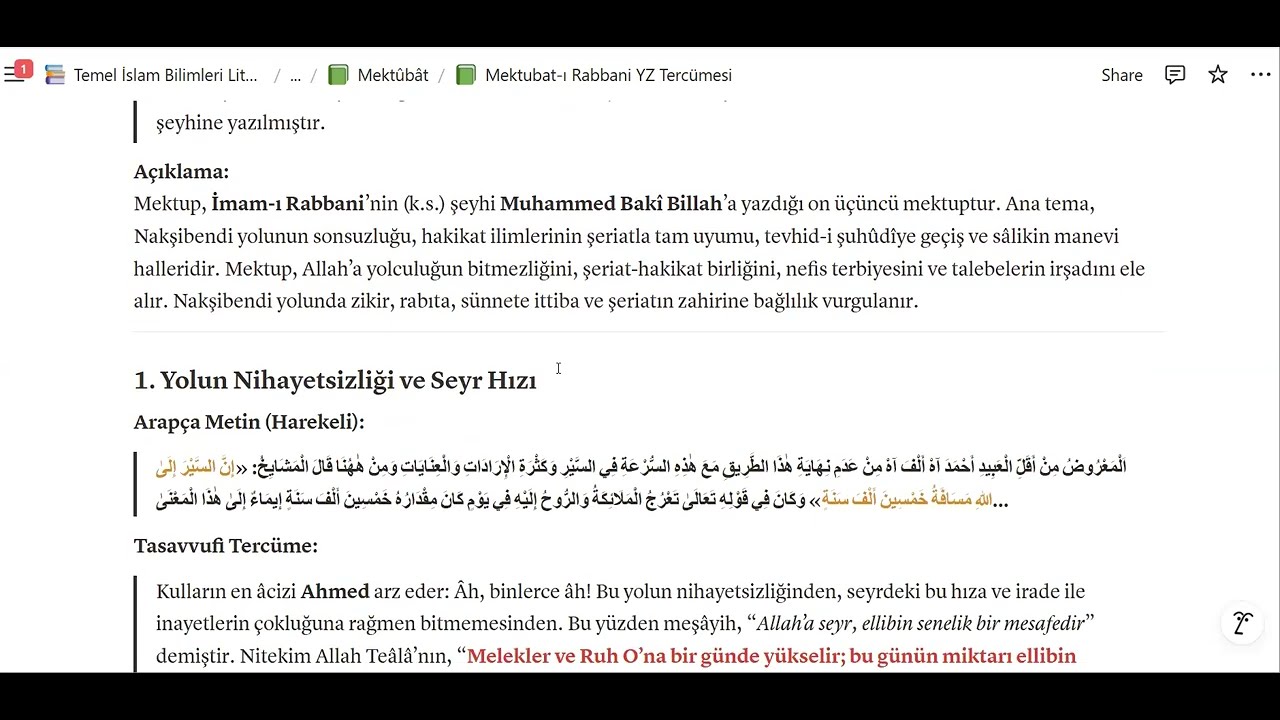 İmam Rabbani | Mektubat | 13. Mektup