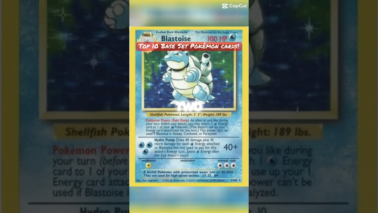 Top 10 Pok&eacute;mon BASE SET cards 👀#shorts  #top10 #baseset