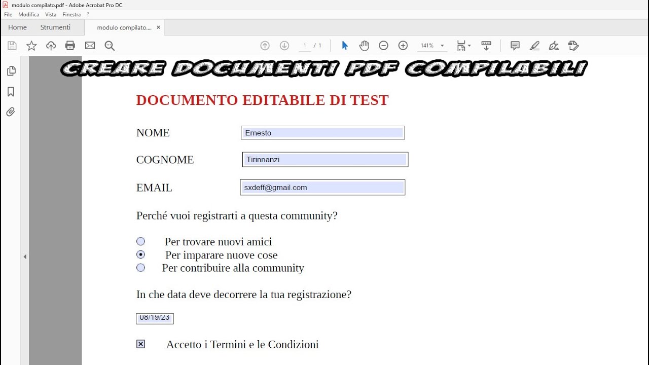 Come creare documenti PDF compilabili
