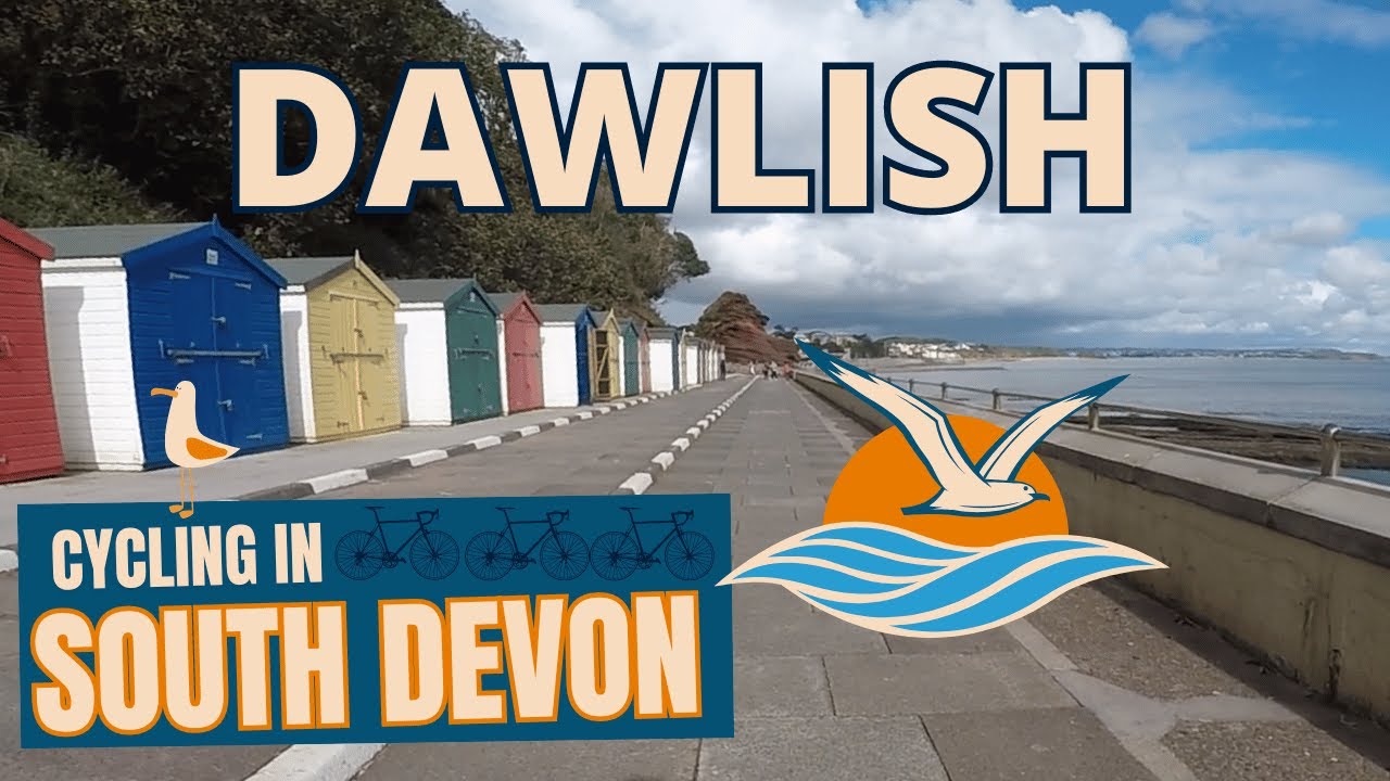 CYCLING IN SOUTH DEVON - DAWLISH, walking my bike along the prom to the beaches at Dawlish.