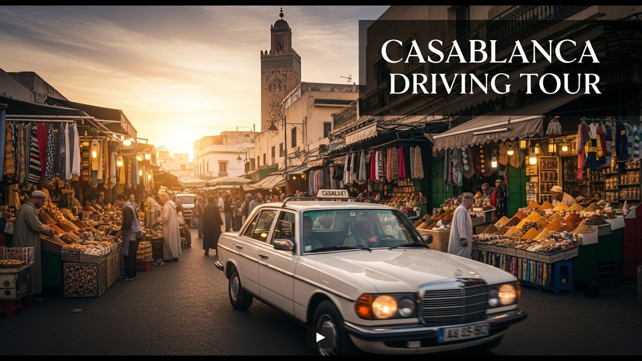 Casablanca city 4K UHD driving tour - MOROCCO