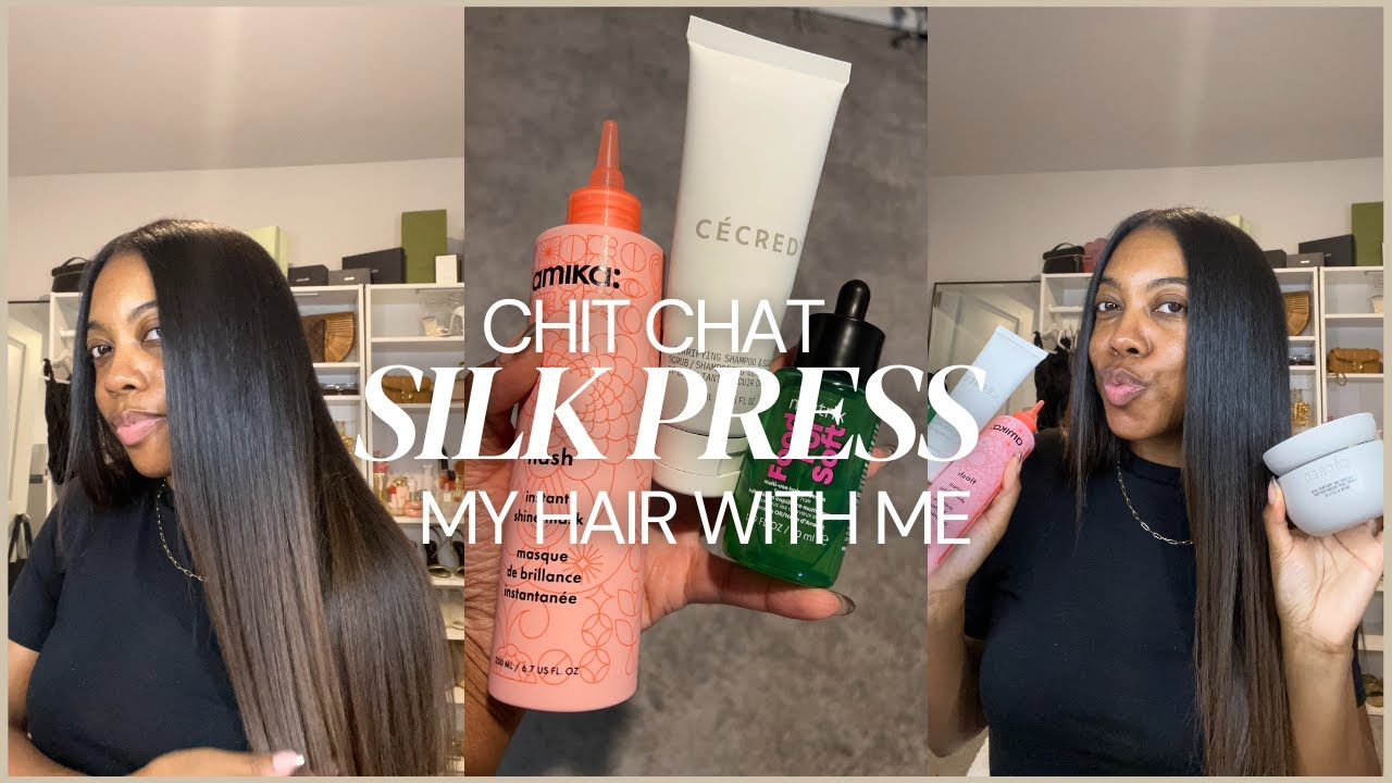 SILK PRESS MY HAIR WITH ME | Natural Hair Chit Chat | Heat Damage, Products To Use + More!