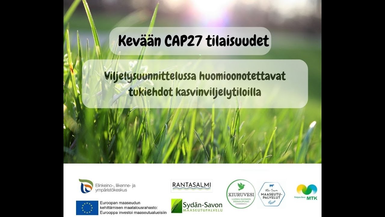 Kasvinviljelytilojen viljelysuunnittelussa huomioon otettavat tukiehdot osa 2