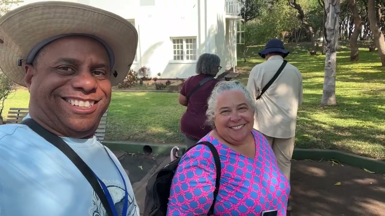 Kim and David spend part of their day viewing Victoria Falls before boarding the Rovos Rail Train.
