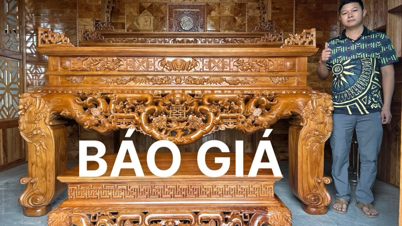 Báo giá sập thờ tam cấp ngũ phúc kim tiền