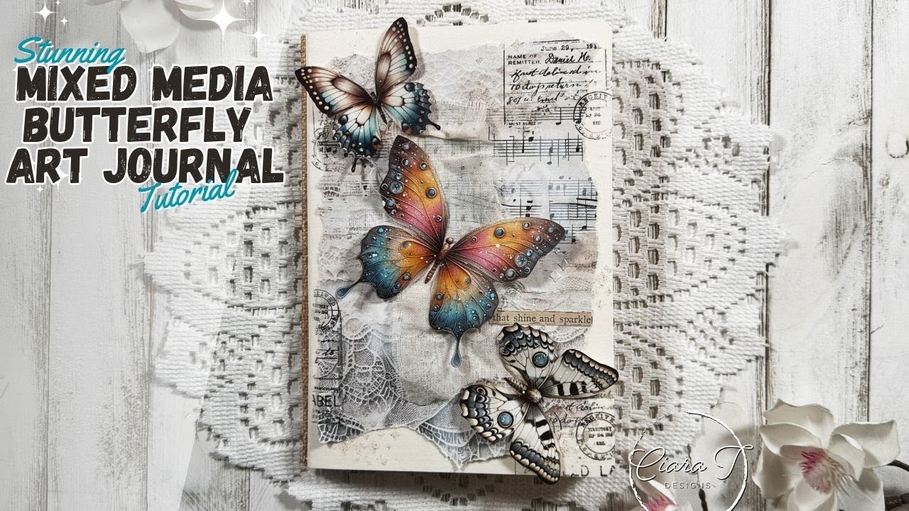 Lovely Mixed Media Butterfly Art Journal Tutorial #artjournal