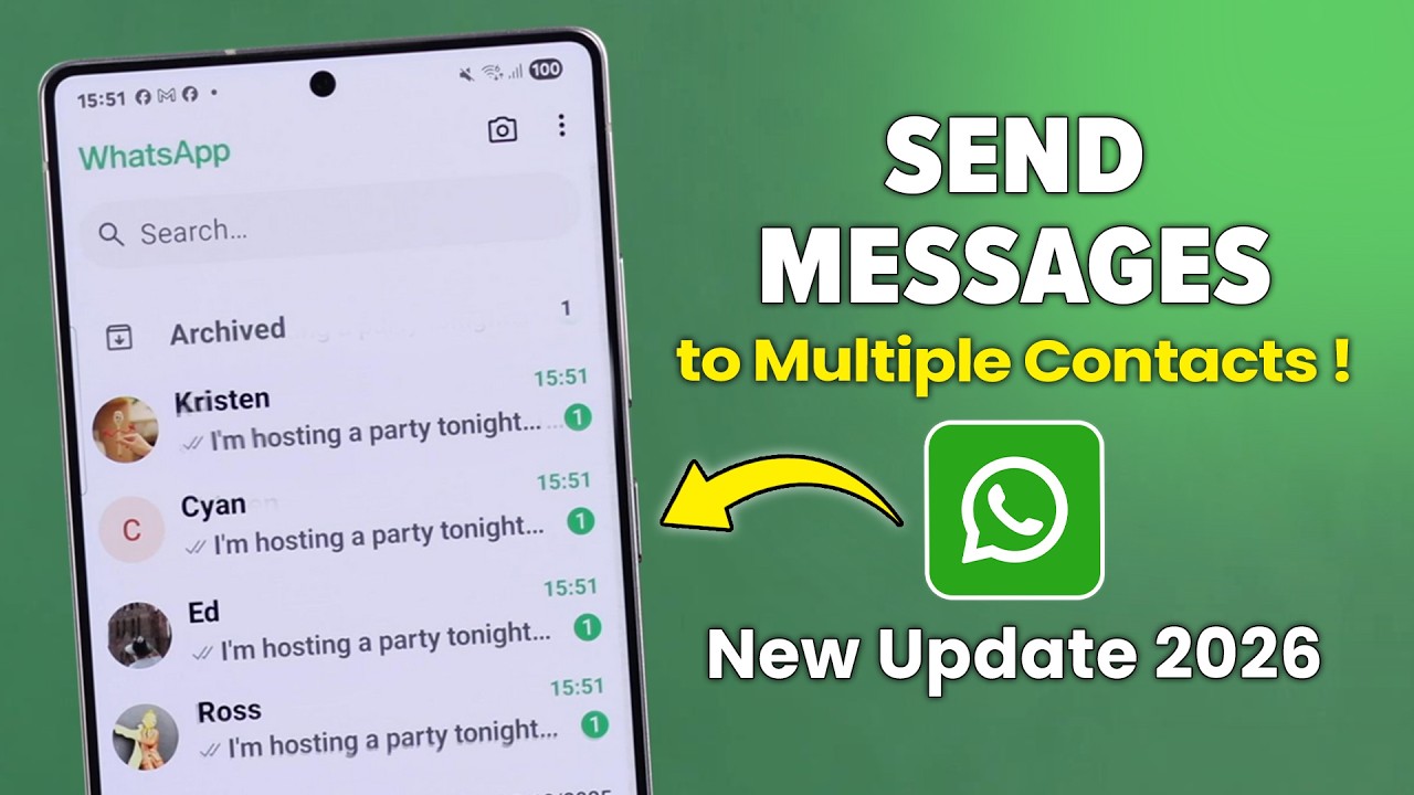 Как отправить сообщение нескольким контактам в WhatsApp [Официальный метод 2026 года]