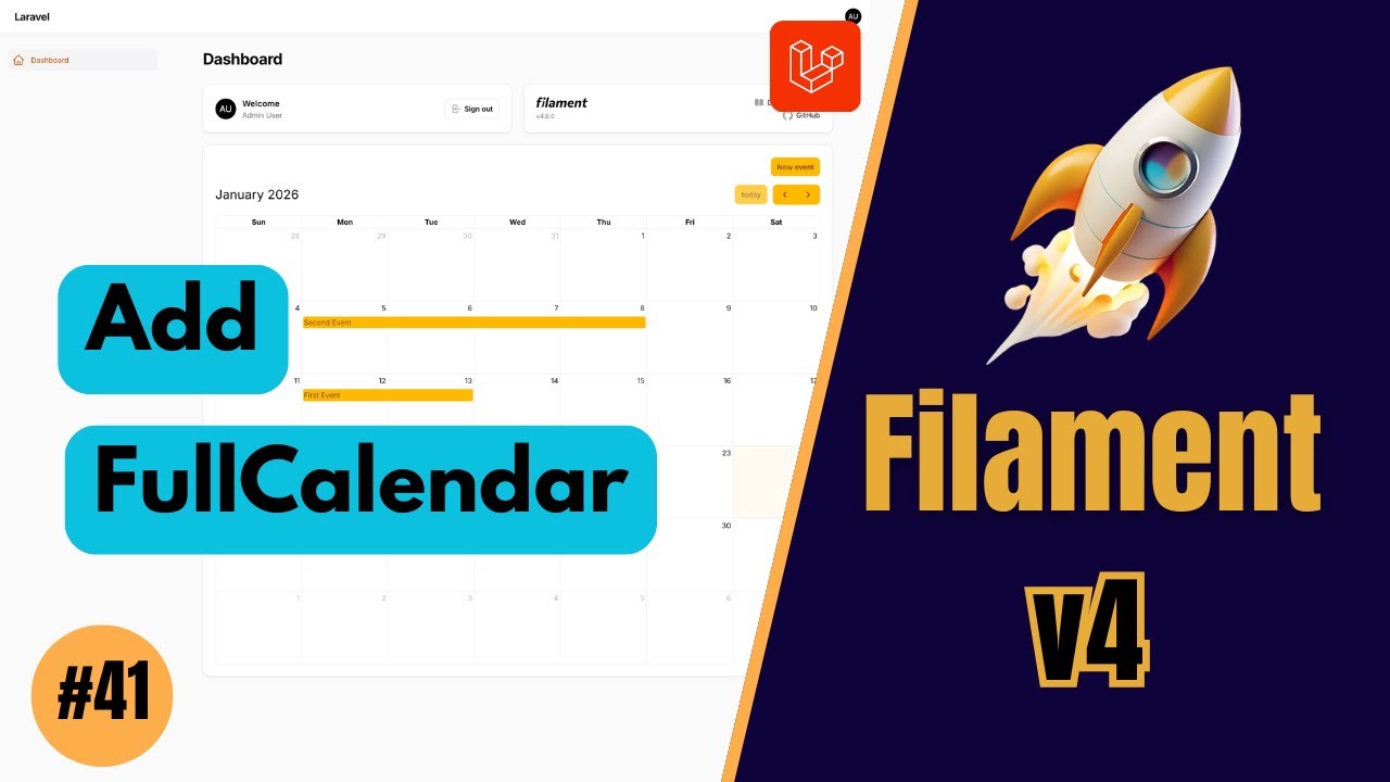 Добавить FullCalendar - FilamentPHP v4 (Эпизод 41)