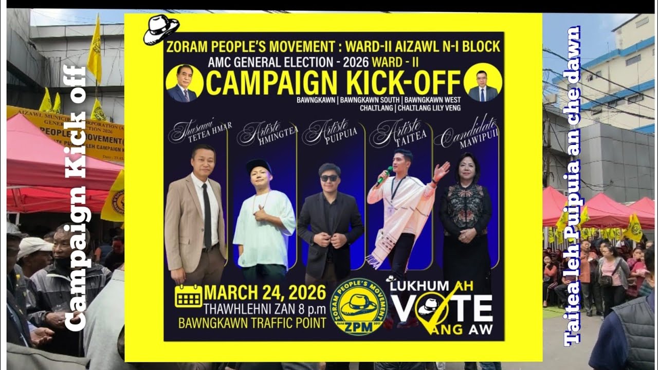 AMC Election Campaign kick off..ZPM Ward 2 Program.A hmun Bawngkawn Traffic point. 