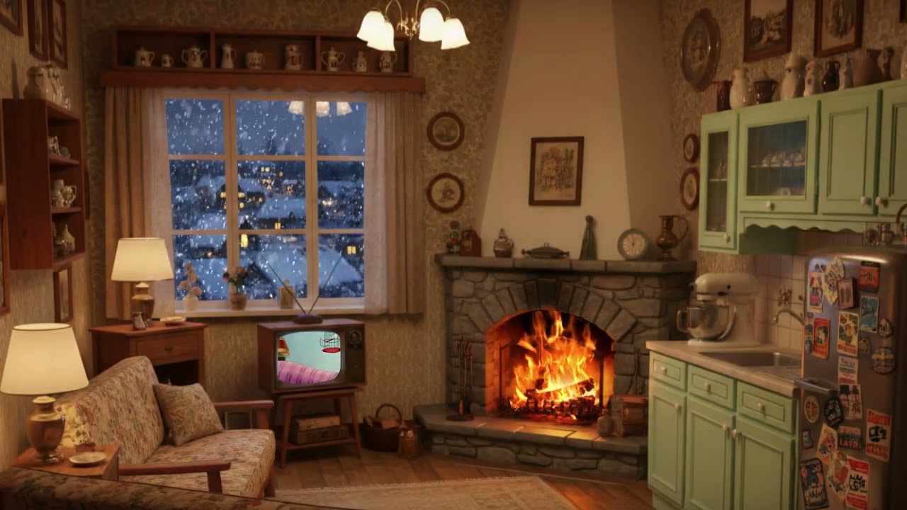 Grandma’s Cozy Home | Relaxing Cooking & Snow Sounds