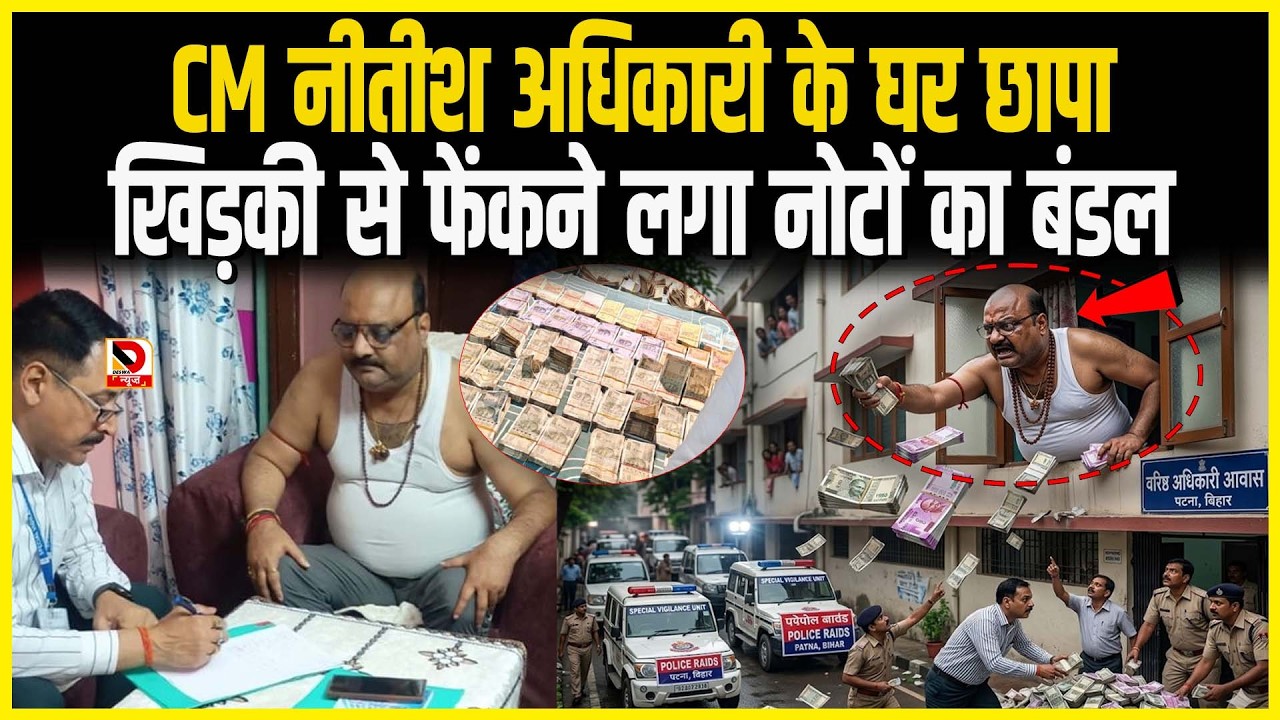 CM Nitish अधिकारी के घर छापा खिड़की से फेंकने लगा नोटों का बंडल