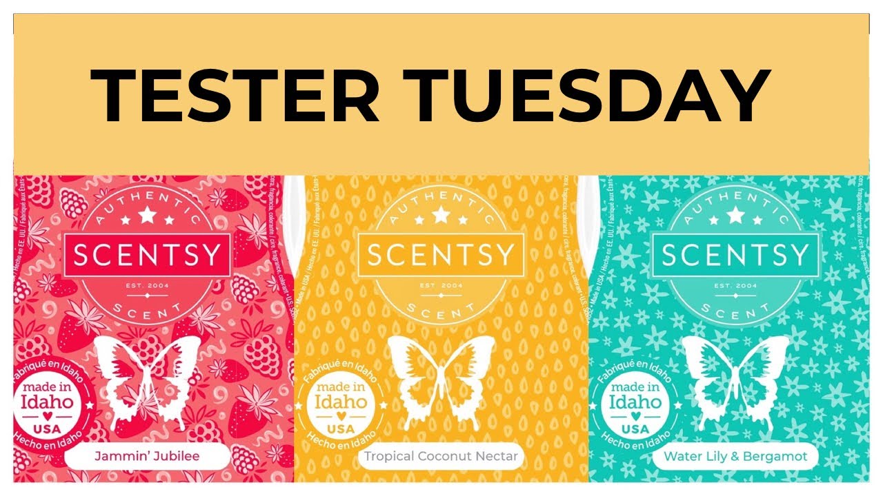 Tester Tuesday Jammin’ Jubilee, Tropical Coconut Nectar and Water Lily & Bergamot (Scentsy Reviews)