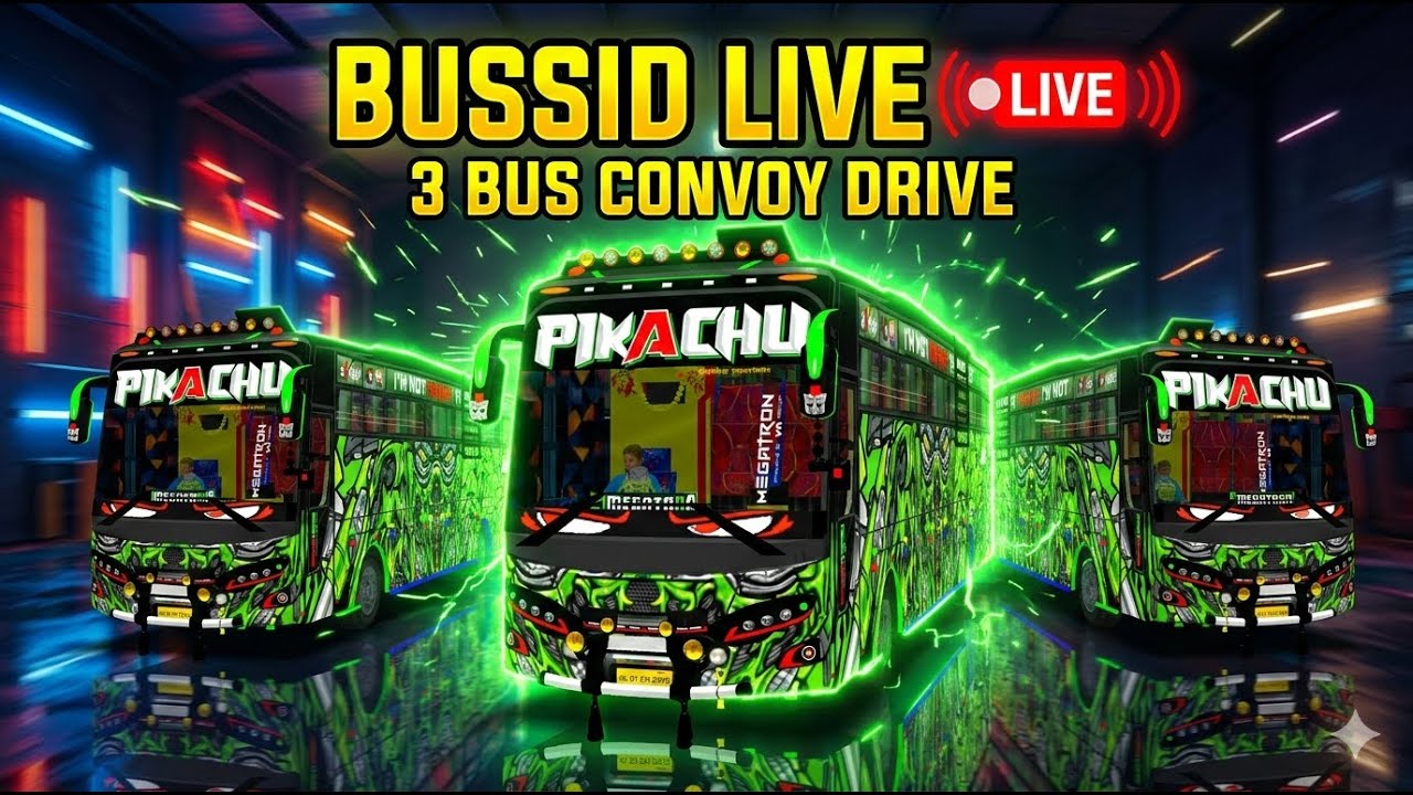 Bus Simulator Indonesia LIVE 🔴 | 3 Bus Convoy Drive