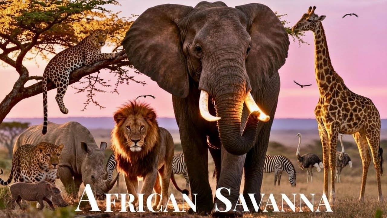 African Safari Animals 4K: Savanna Wildlife & Untouched Wilderness