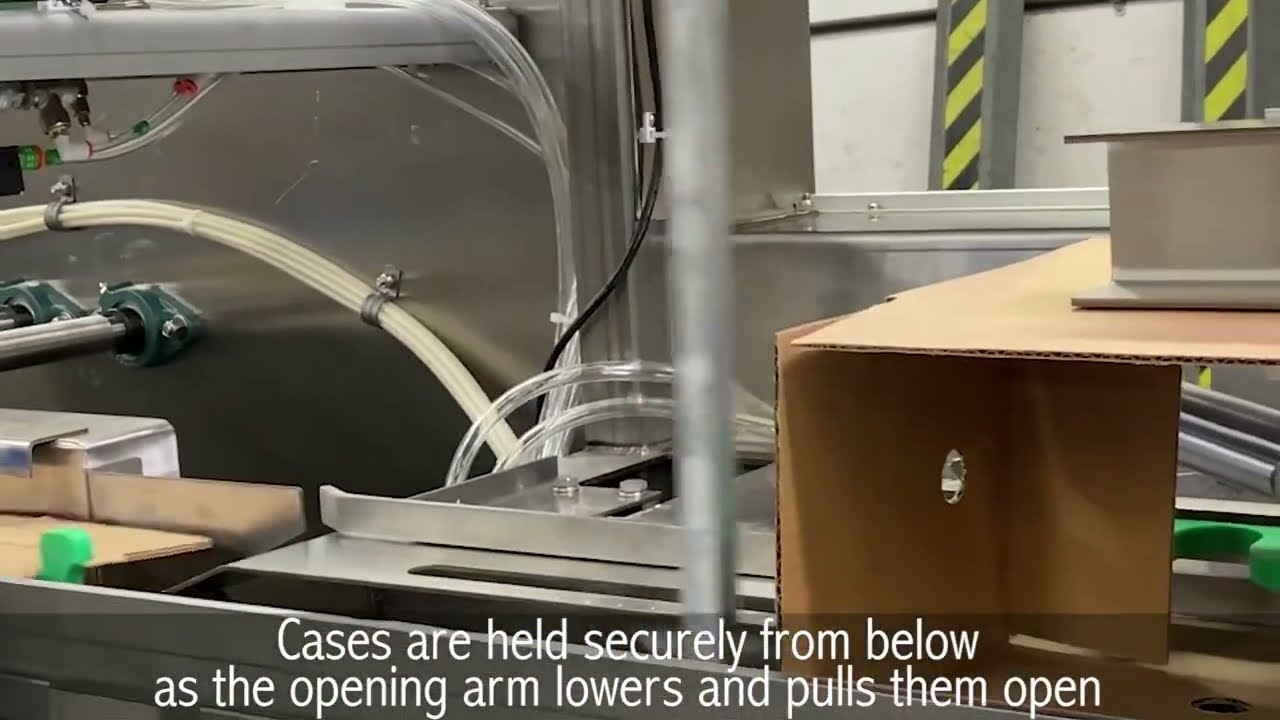 Stainless steel tape case erector for Dairy- From A-B-C Packaging