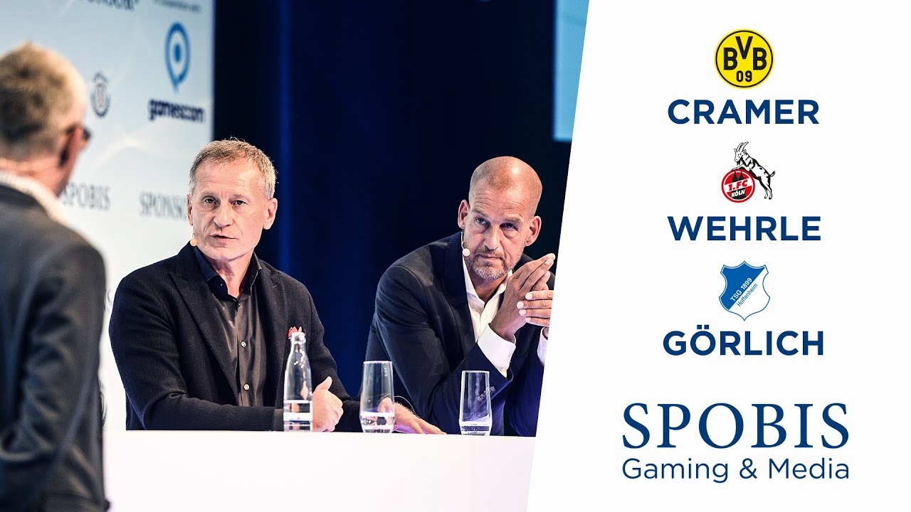 Cramer (BVB), Wehrle (1. FC Köln) & Görlich (TSG 1899 Hoffenheim) beim SPOBIS Gaming & Media 2019