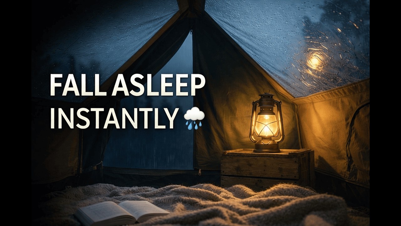 Rainy Tent Night Ambience 🌧️ Cozy Lantern Camping in Storm | Fall Asleep Instantly (NO ADS)