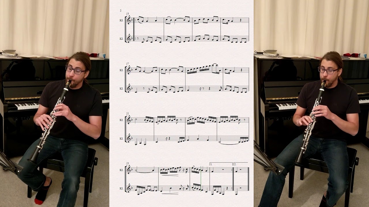 Mozart Kegelduett No 3 (playalong) für zwei Klarinetten
