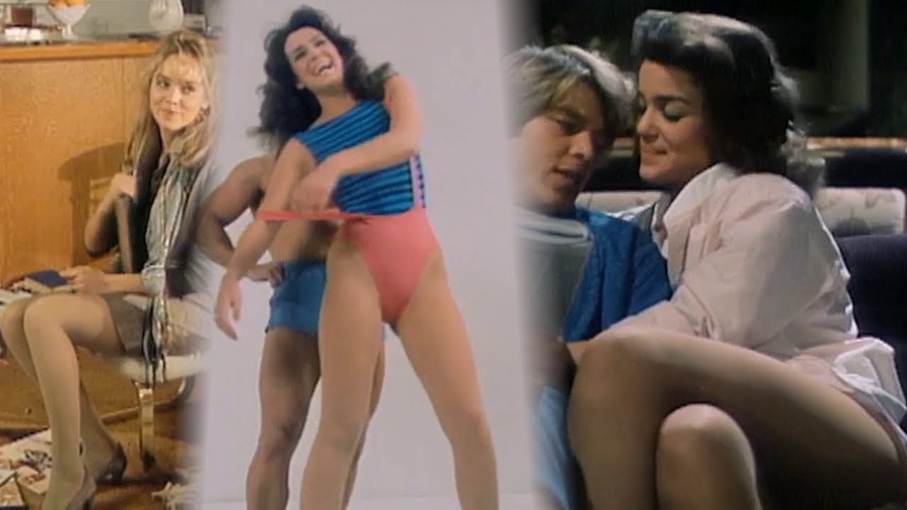Sharon Stone and a bevy of beautiful dancers wearing pantyhose - 1984 movie Calendar Girl Murders
