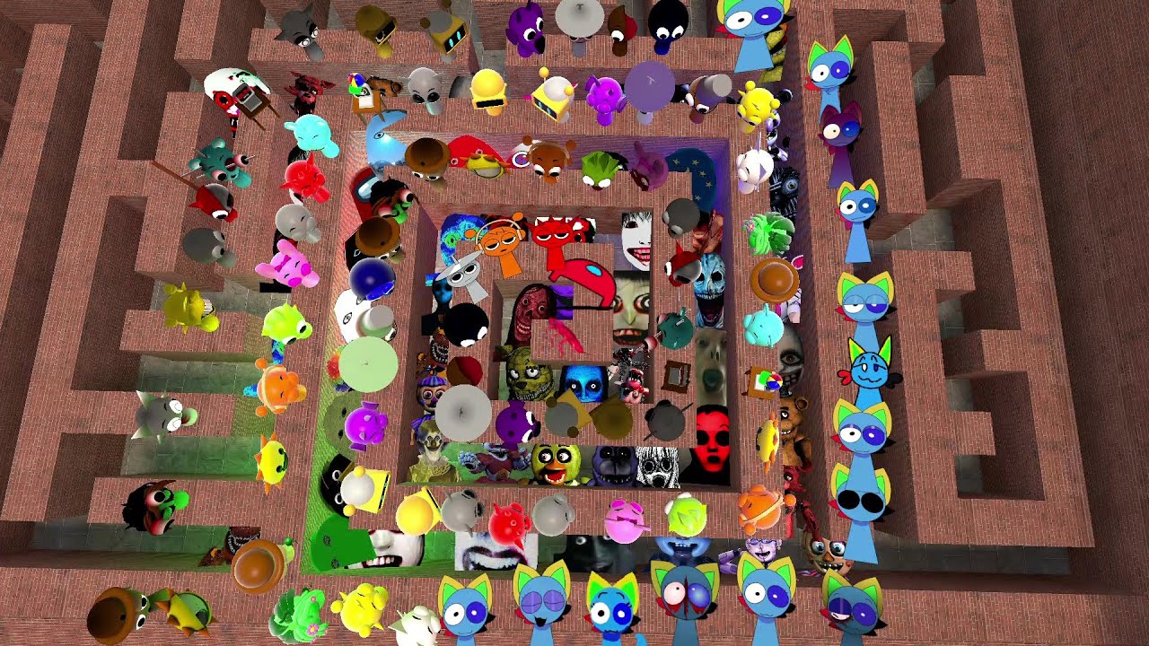 unlimited nextbot and garry s mod in big maze snpc