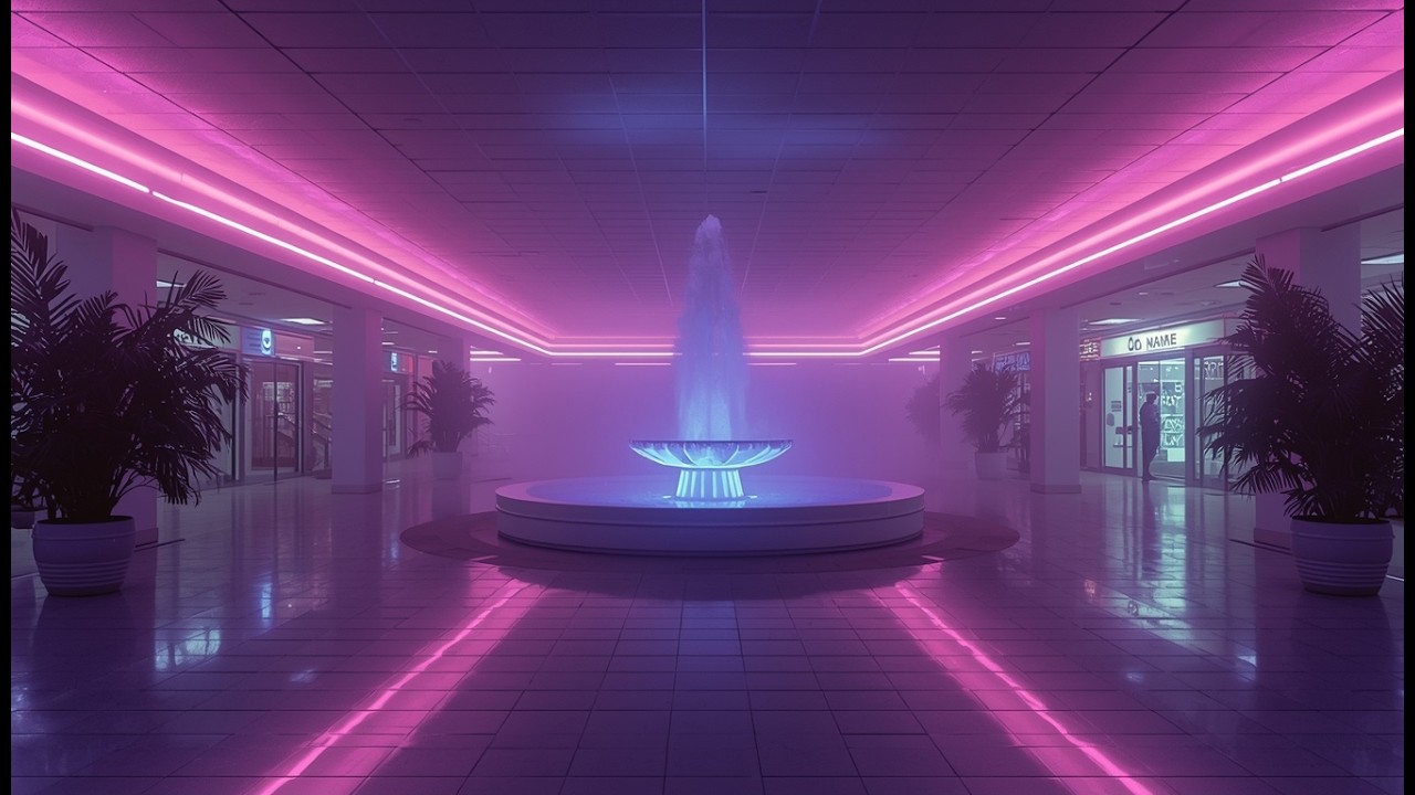 Empty Mall After Midnight 🌙 9+ Hour Melancholic Retrowave Ambience for Sleep, Focus & Relaxation