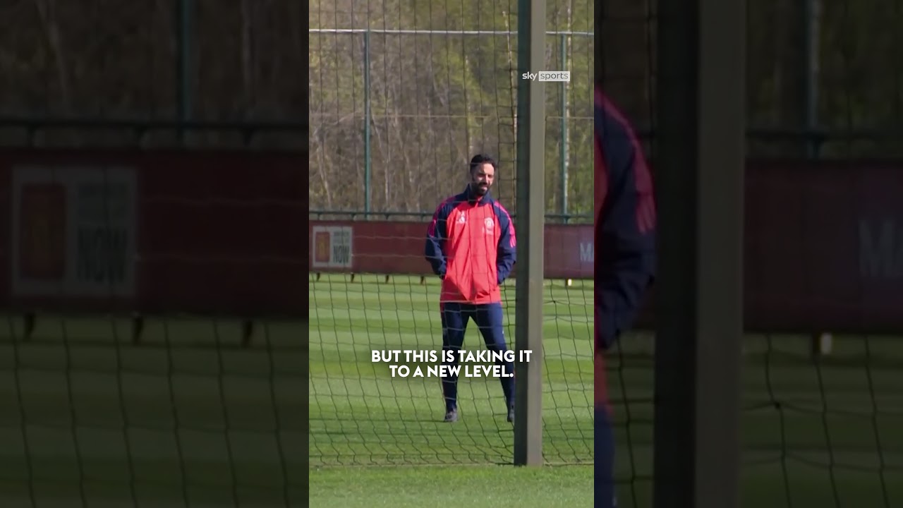 Ruben Amorim watches Man Utd training from afar... 🔭