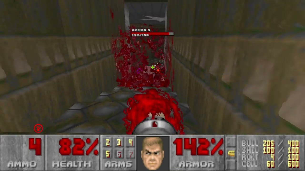 DOOM 1993 E1M9 Katonai B&aacute;zis Titkos p&aacute;lya UV 100%