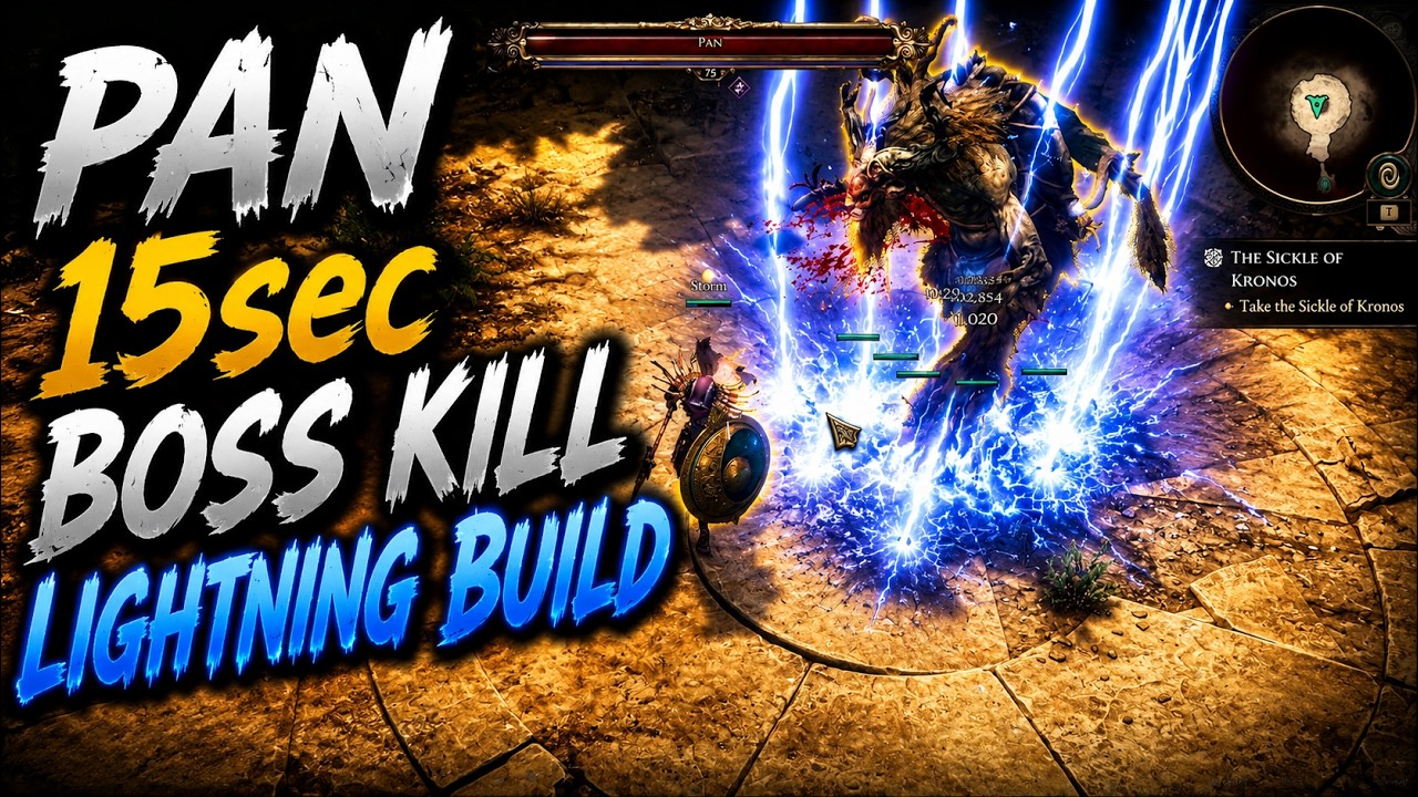 Titan Quest 2 - 15 sec Boss Pan Kill - Lightning Endgame Build Showcase