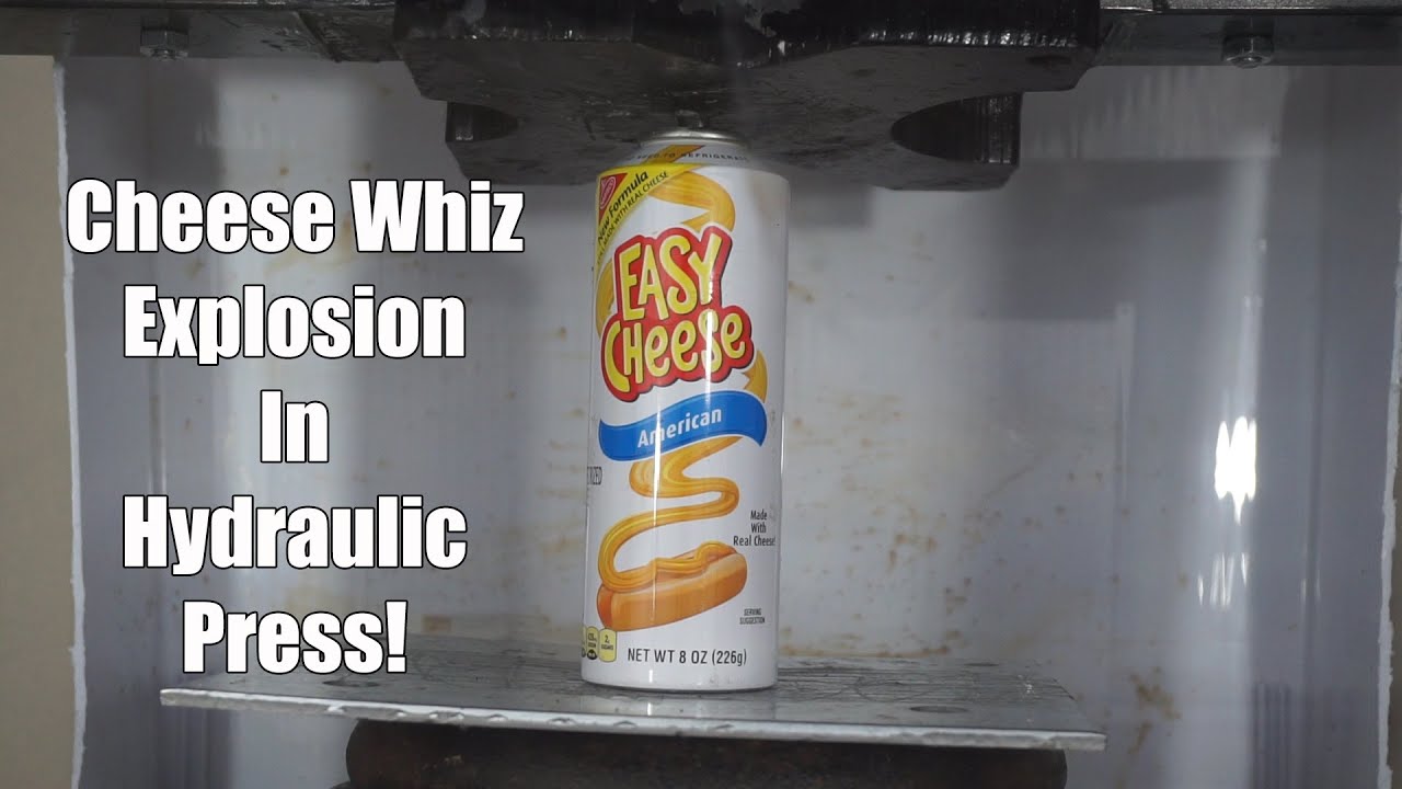 Cheese Whiz Explodes When Crushed By Hydraulic Press