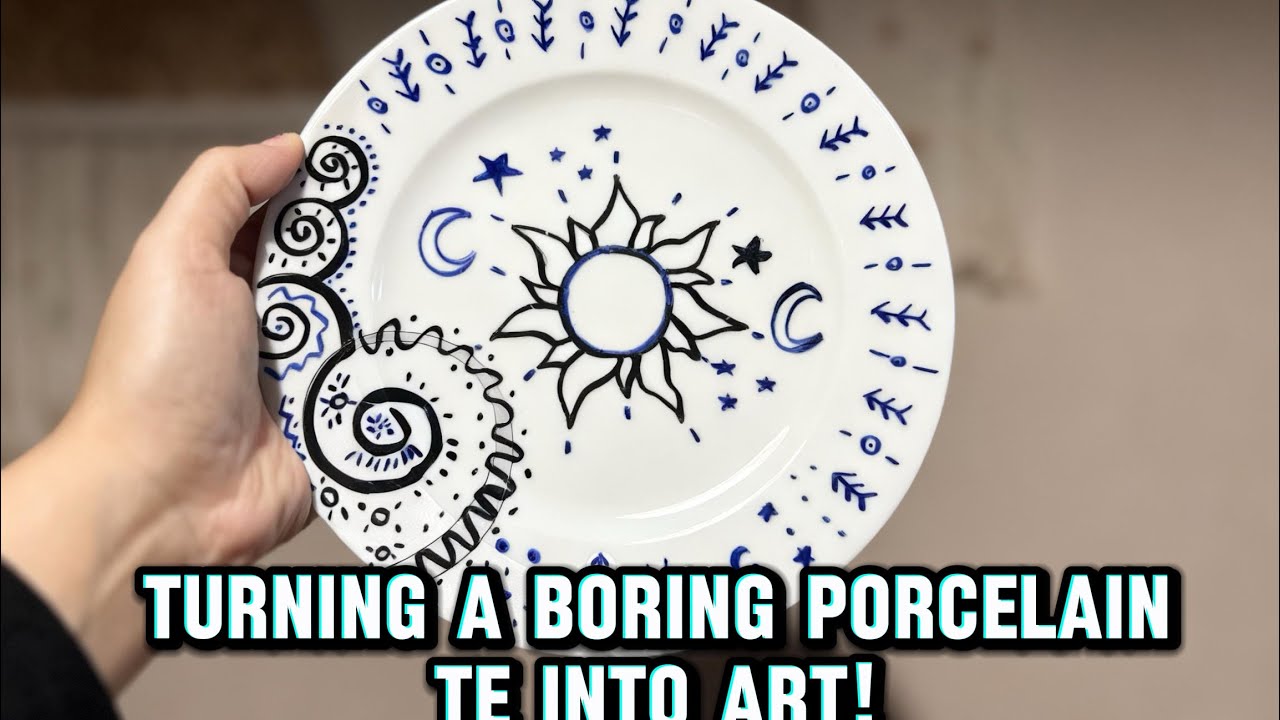 Transforming a Boring Porcelain Plate: Sun & Viking Symbols DIY