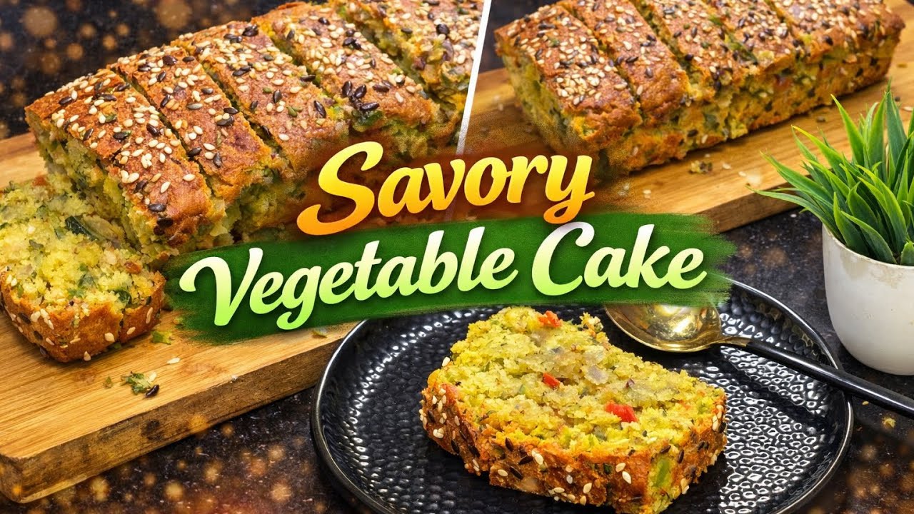 Healthy Savory Vegetable Cake Recipe | Soft & Fluffy Veg Salty Cake |