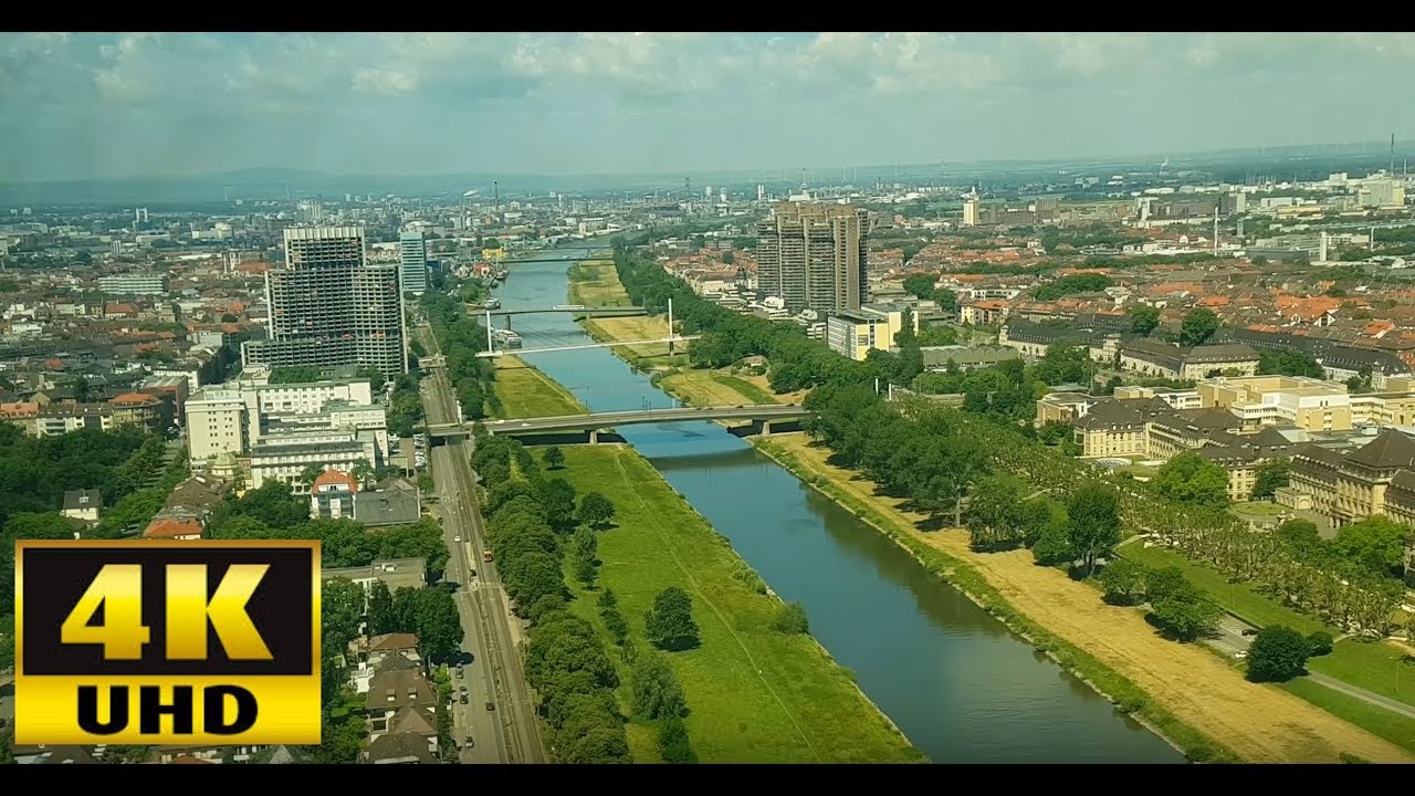 Mannheim Panorama View - 4K UHD Video vom Fernmeldeturm