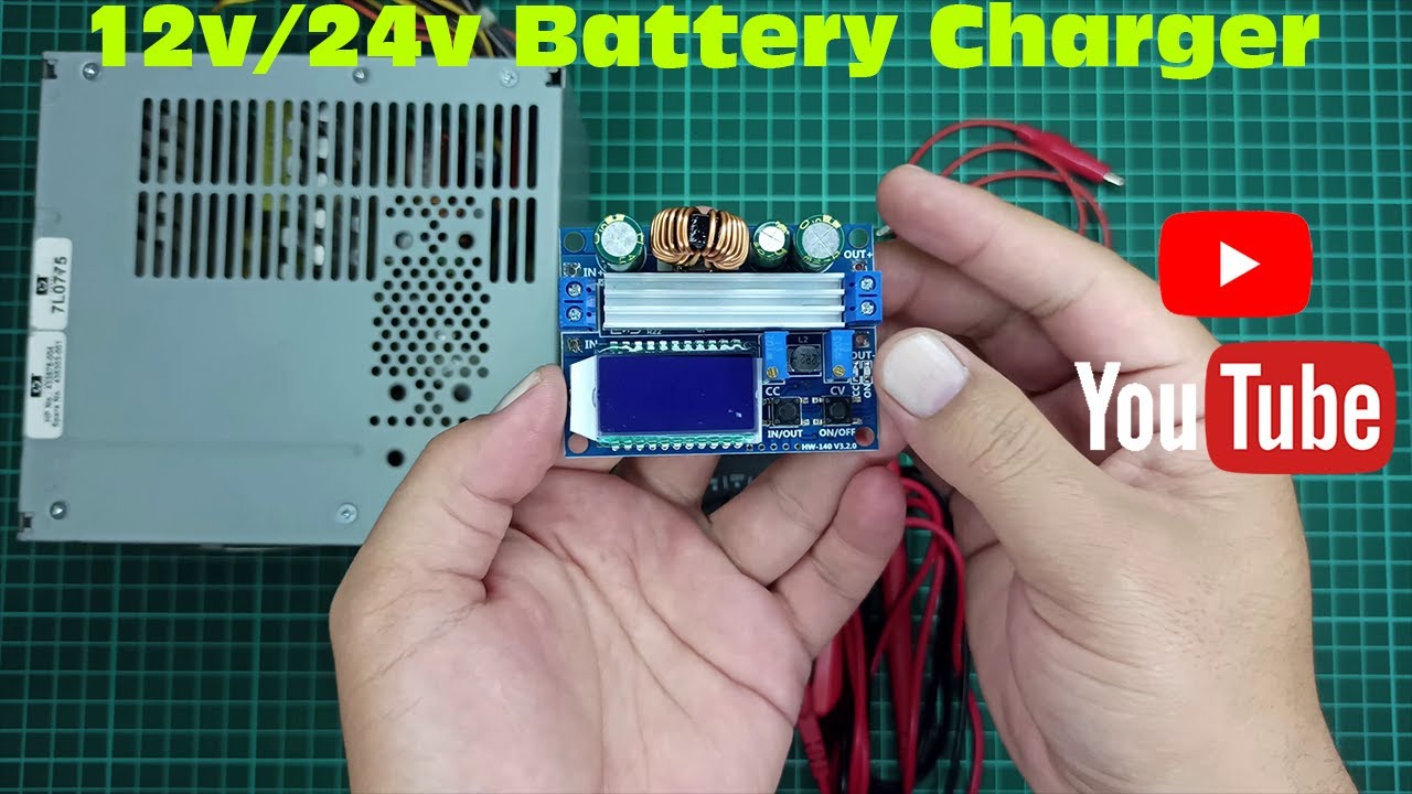 Build a 12V Battery Charger Using a Computer Power Supply + DC-DC Boost Converter (HW-140 Tutorial)