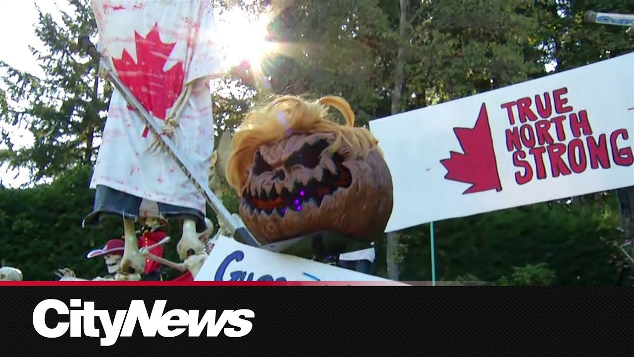 Canadian pride meets Halloween spirit on Vancouver Island display