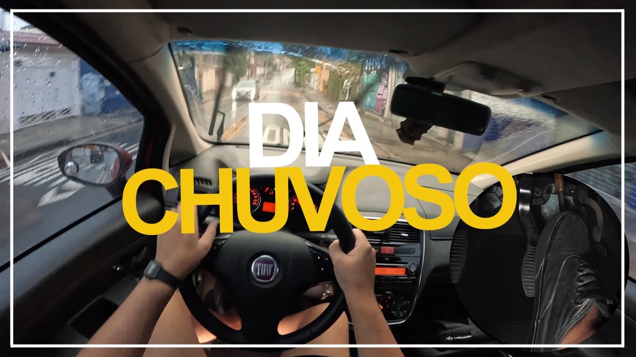 DIRIGINDO EM UM DIA CHUVOSO | FIAT PUNTO HLX - POV [4K] | BARULHO DA CHUVA e C&Acirc;MERA NOS PEDAIS