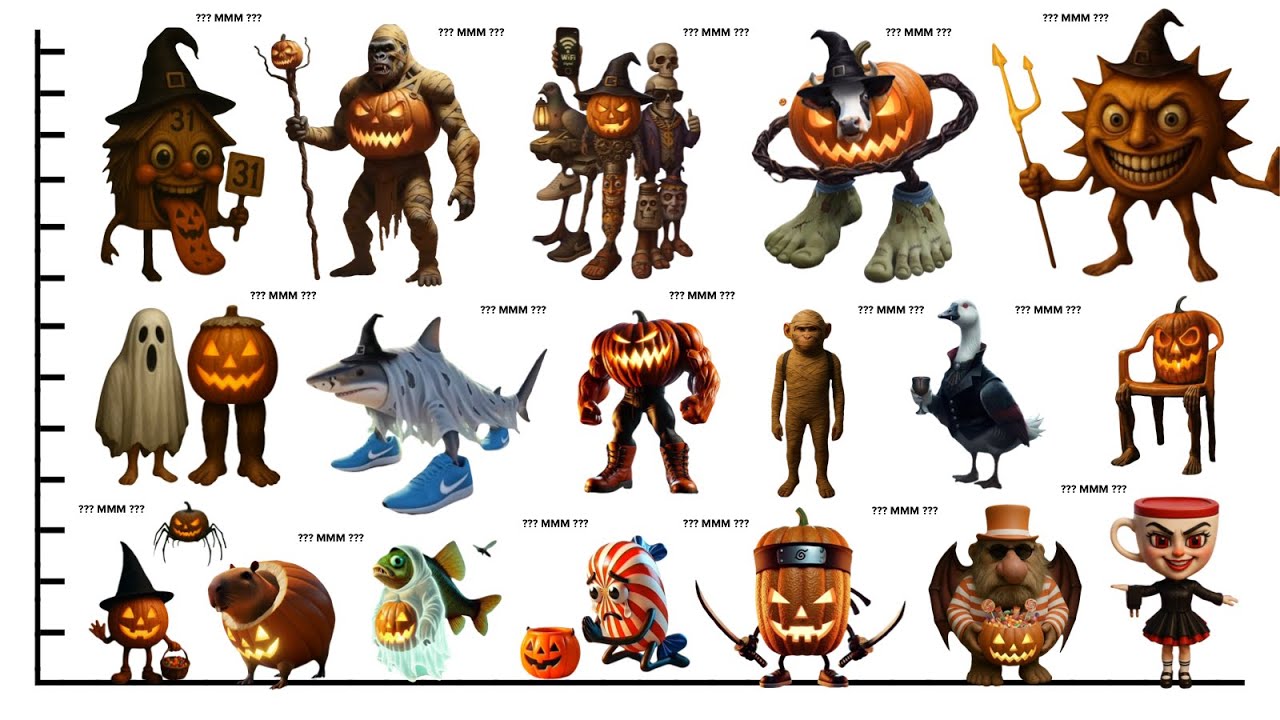 All HALLOWEEN Family Italian Brainrot HEIGHT COMPARISON + VOICE | Size Comparison