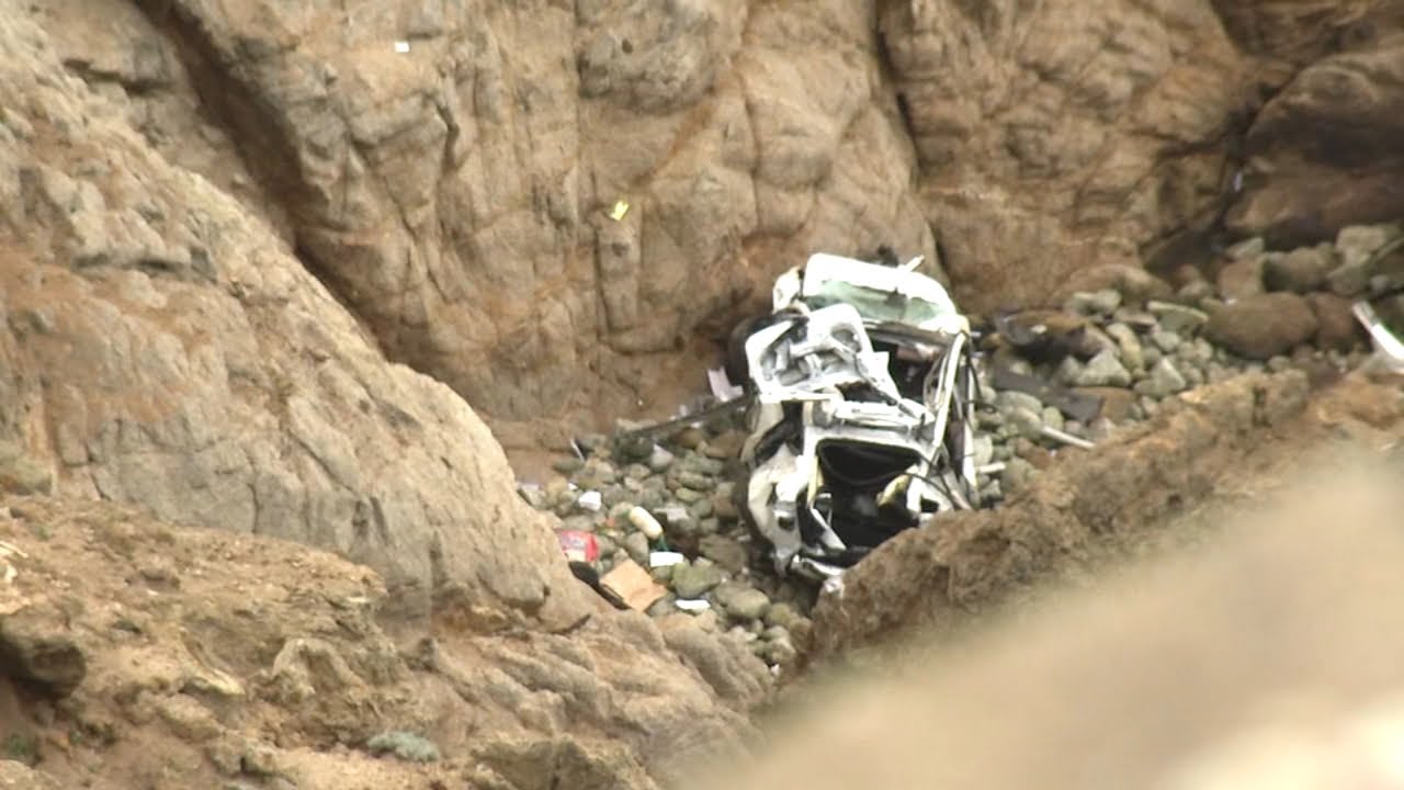 Tesla soars off cliff, 4 survive in 'absolute miracle'